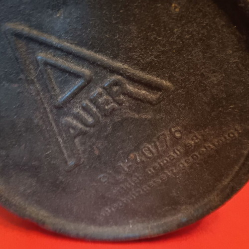 German WW2 metal gas mask case, collectible