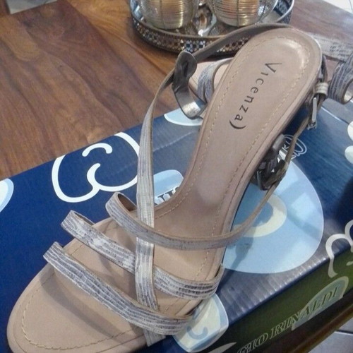 Heeled sandals like new, gray, size 40