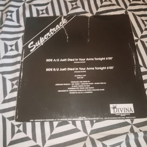 Supertrack (I Just) Died In Your Arms Tonight 12" maxi-single vinyl 1993