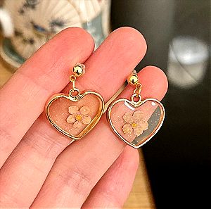 floral heart earrings