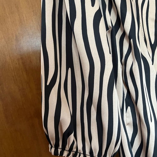 Satin midi dress animal print Reline like new, black and pink