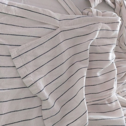 Dress M&S linen striped blue and off white size L/XL like new