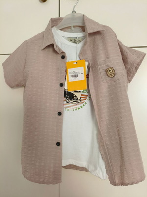 Hashtag boys' set new, with tags, green and beige