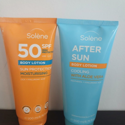 Solene Sunscreen SPF 50 and After Sun Lotion with Aloe Vera new