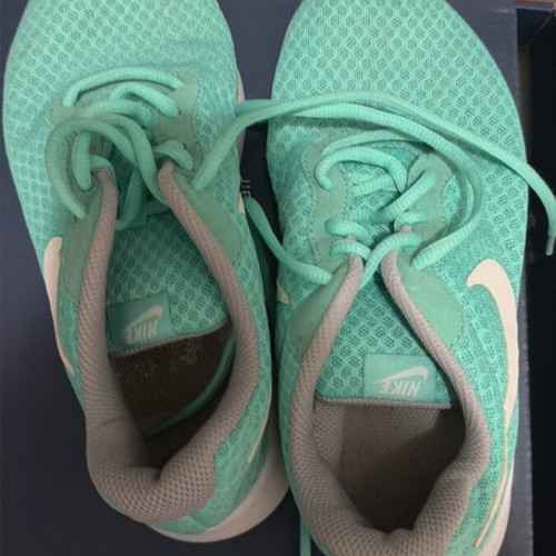 Nike athletic shoes used, turquoise, size 38