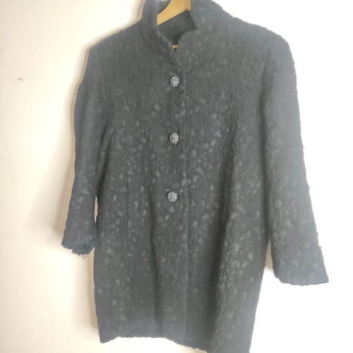 Vintage brocade black coat like new