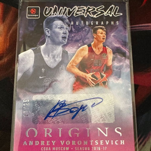Panini Origins Euroleague Andrey Vorontsevich Universal Pink Auto /25