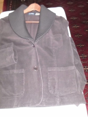 Active wear corduroy blazer used, brown with detachable wool collar