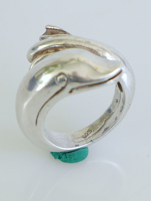 Dolphin ring used, silver 925 No.18