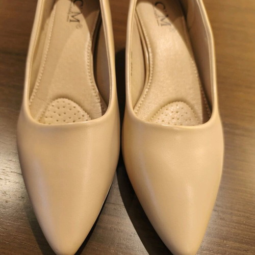 C’M Paris beige pumps size 40 used, synthetic leather, 5cm heel