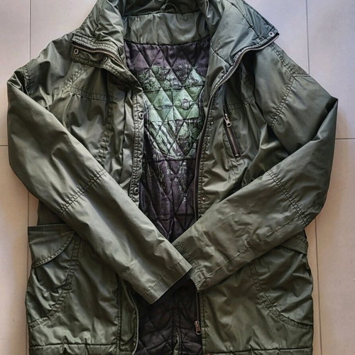 Attrativo vintage jacket with print like new, green, size S-M