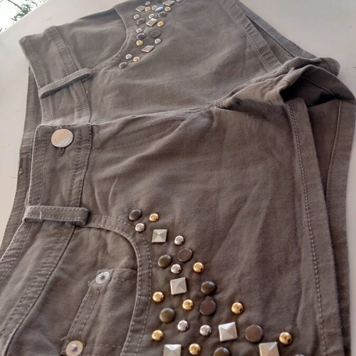 Denny Rose khaki shorts size S like new with studs