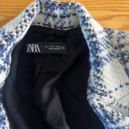 Zara Tweed Checked Blazer jacket, size L