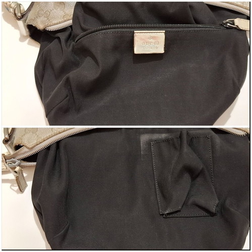 Gucci Crossbody Bag Metallic Silver Canvas used