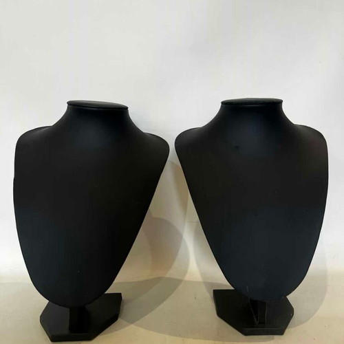 Jewelry stands used, set of 2, black fabric 29x20x14 cm
