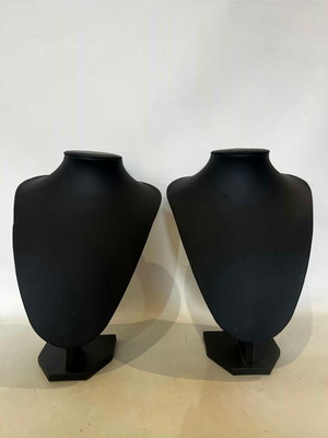 Jewelry stands used, set of 2, black fabric 29x20x14 cm