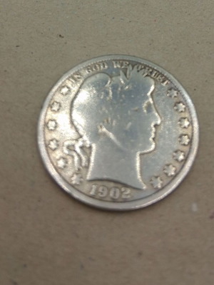 Half Dollar America 1902 used, silver 0.900