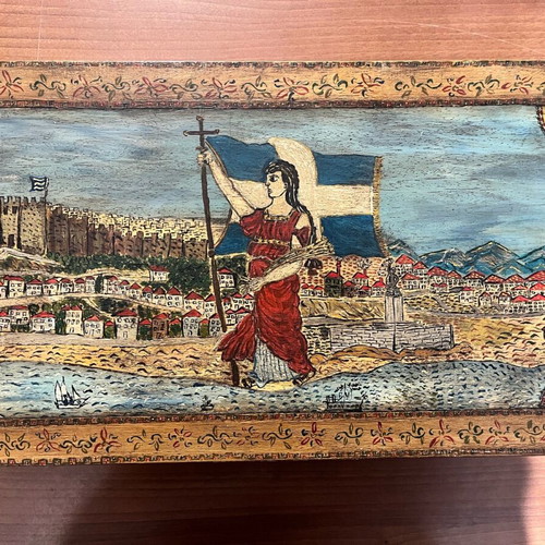 Backgammon board hand-painted like new