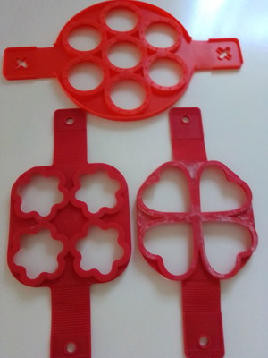 Silicone molds for pancakes, eggs and pancakes used, set of 3