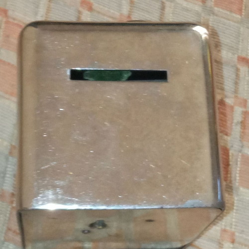Vintage metal piggy bank Laiki Trapeza used