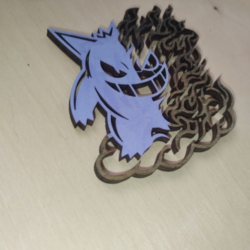 Wooden Gengar decorative item, 10cm, custom order