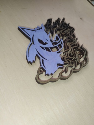 Wooden Gengar decorative item, 10cm, custom order