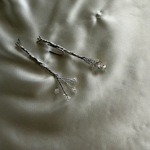 Wedding Stefana crowns new, white and silver shades with box and pins