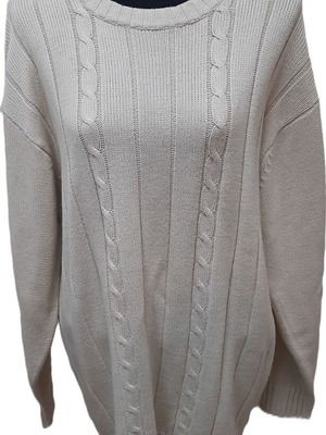 Vintage white hand-knitted sweater like new, size 116 cm