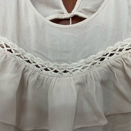 See u soon women's blouse new, beige, 100% viscose with back opening