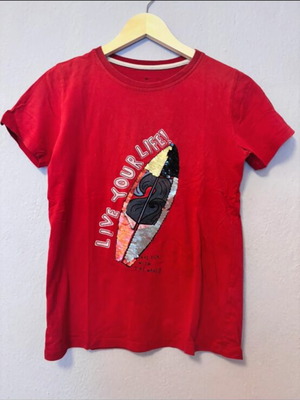 T-shirt No12 like new, Hashtag, red, short sleeve for 12 years old