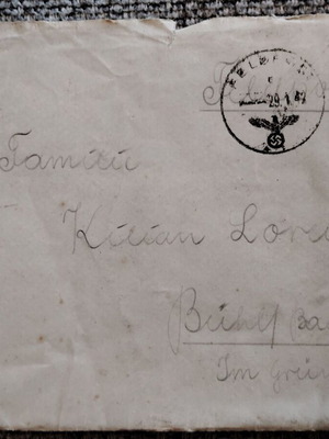 Feldpost Letter 1942 with Envelope from Eastern Front, authentic