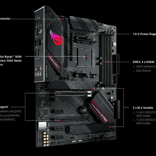 ASUS ROG Strix B550-F Gaming motherboard used, non-functional for repair or parts