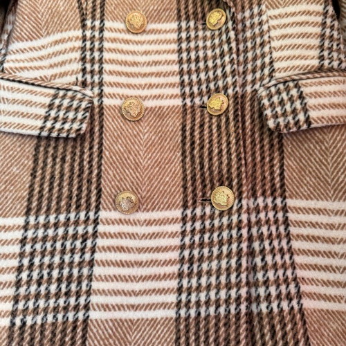 Attentif Paris plaid coat like new, size 36, beige and brown