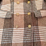 Attentif Paris plaid coat like new, size 36, beige and brown