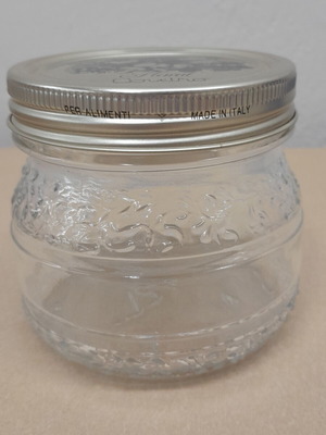 Set of 3 glass storage jars with metal lids 500gr new