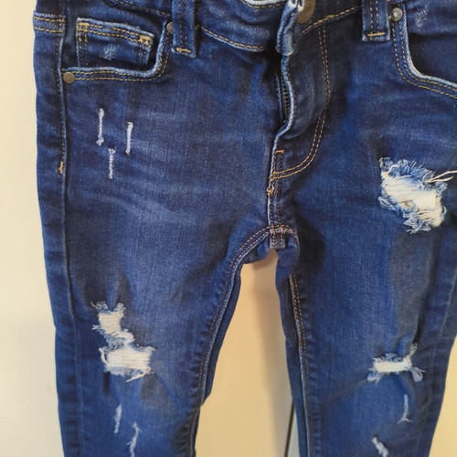 Guess Kids' Ripped Denim Jeans Dark Blue Like New, Age 4