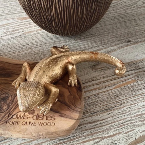 Gouden Lizard gold hagedis decoration like new