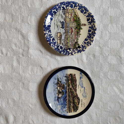 Ceramic souvenir plates from Nafplio used, hand-painted