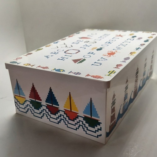 Metal storage box with nautical theme