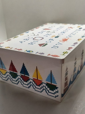 Metal storage box with nautical theme