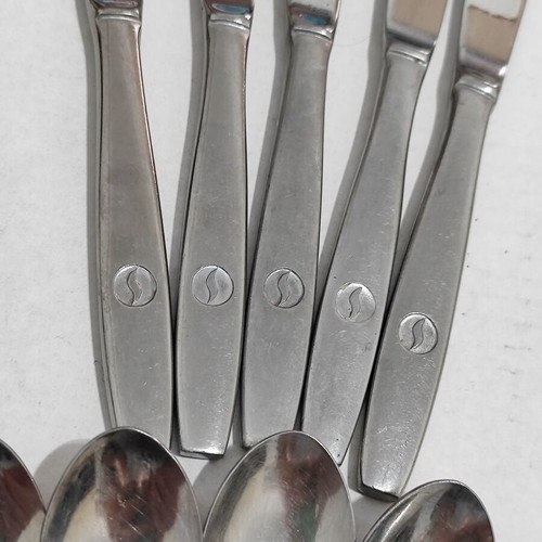 Vintage Sabena Airlines cutlery set used, knives and spoons