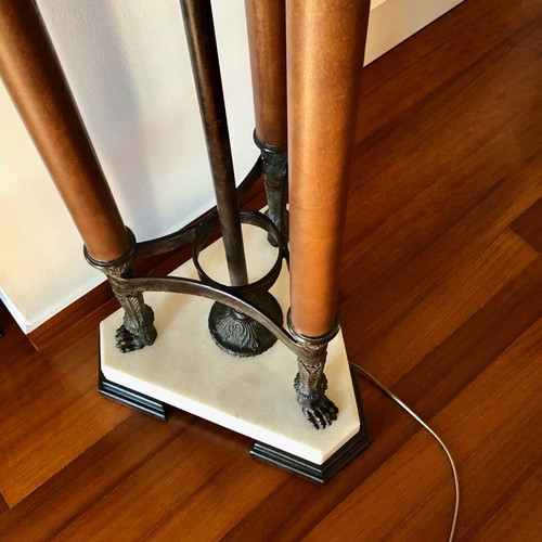 Floor lamp like new made of cast iron, marble and leather