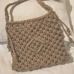 Boho macrame bag handmade new, beige