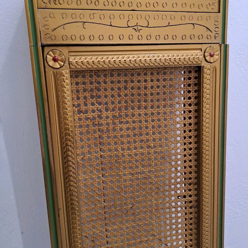 Wooden radiator cover used, marquetry, handmade, antique