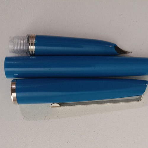 Blue/sea blue pen used, 13.7 cm length