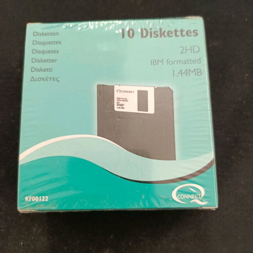 Box of 10 sealed IBM 2HD 1.44 MB floppy disks new
