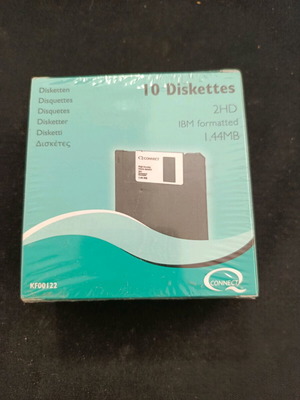 Box of 10 sealed IBM 2HD 1.44 MB floppy disks new