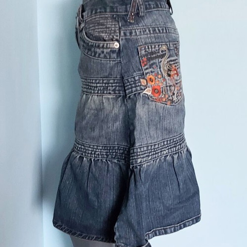 Дънкова пола Denim Kiss & Co с волани като нова