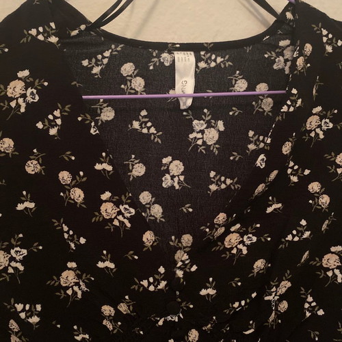Mango printed blouse used, size XS, black multicolor