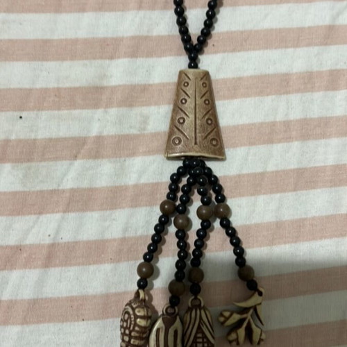 Brown and black wooden necklace new A.L.E.